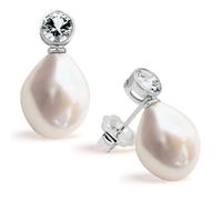 Orecchini dI Perle coltivate d'acqua dolce Barocca o Grandi Orecchini Ciondoli di Zirconia Cubica SECRET & YOU Design You & Me- Orecchini in argento sterling 925 con grande dado.