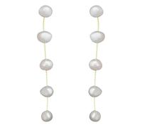 Orecchini di perle con nappa, perle d'acqua dolce stile barocco, orecchini pendenti lunghi 10 cm, comodi orecchini a perno in argento, per il giorno e la sera