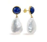 Orecchini di perle d'acqua dolce da donna con perle barocche o Keshi Grande XL bianche più di 14 mm di SECRET & YOU - Argento sterling 925 placcato in oro 18k o rodio