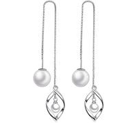 Orecchini di Perle in Argento Sterling Placcato 925 Orecchini con Nappe avvolgenti per Orecchini a infilare per Ragazze Adolescenti Orecchini Pendenti con Ciondolo a Foglia a catenaDurability