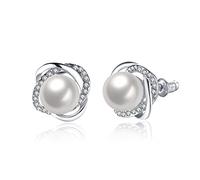 Orecchini di perle Orecchini a perno per le donne Compleanno Festa della mamma Regali argento Creativo e utile Utile e Moda