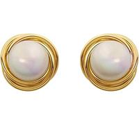 Orecchini di perle, polsini dell'orecchio, orecchini a perno, gioielli a goccia, orecchini carini Orecchini romantici eleganti con perle dorate a spirale Orecchini di perle dorate da donna Gioielli al