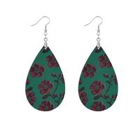 Orecchini di perline in legno per le donne africano cerchio in legno colorato orecchini pendenti per il ringraziamento Gioielli di moda Forniture regalo Trendy Fiore Viola Rosso Verde aretes de madera