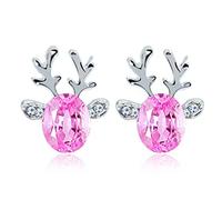 Orecchini di pietre preziose di cristallo Corna di renna di Natale tridimensionali di lusso Donne Ragazze Gioielli di moda Orecchini Accessori regalo Decorazioni Orecchini Decori Molto pratico e popol