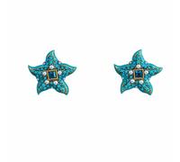 Orecchini di stelle marine con perline per donna ipoallergenici Boho graziosi orecchini di stelle marine con perline di strass