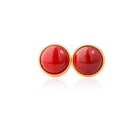 Orecchini Di Stile Cinese a Goccia Stile Di Moda Freddo 925 Argento Sterling Placcato Oro Antico Incastonato Semicerchio Meridionale Agata Rossa Come Mostrato, LJBLEUSK