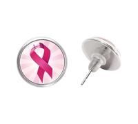 Orecchini di supporto alla moda per cancro al seno Gemme Costruzione in vetro adatto per occasioni professionali e casual, pietre preziose in vetro gioielli di beneficenza, Taglia unica, come