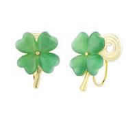 Orecchini Di Trifoglio Verde A Quattro Foglie Per Le Donne 18 Km Orecchie Con Temporale Semplice Clip Di Shamrock Fortunato Sulla Cartilagine Orecchini Di Cartilage