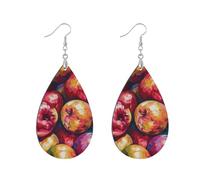 Orecchini divertenti in legno per le donne africani in legno cerchio indiano orecchini pendenti per halloween Daily Wear & Gifts Olio pittura Sense Colore frutta watertrop aretes vintage para mujer