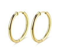 Sagapo Orecchini Cerchi Dorati in Acciaio S'agapo SHEA04 Sagapo