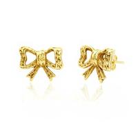 Orecchini Donna a Lobo Argento 925 o Placcato Oro 18K con Fiocco Elegante, Orecchini Piccoli Chic Minimal, Gioielli Raffinati per Donne Ragazze, Idea Regalo con Confezione (Gold)