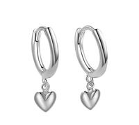 ORECCHINI DONNA A LOBO CON CUORE ARGENTO 925 RODIATO RAGAZZA CERCHIETTO