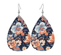Orecchini Donna Abstract Art Of Orchids Confortevoli Teardrop Orecchini Leggero Waterdrop Di Orecchino Di Cuoio Per Mamma Bambina Festa
