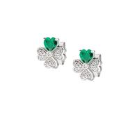 Orecchini Donna AMEN Argento 925 Quadricuore Verde codice EQUSBV
