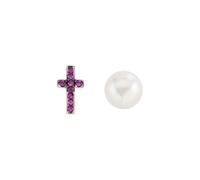 Orecchini Donna AMEN ECRPERRZ Argento 925% Rosè Croce Perla