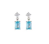 Orecchini Donna AMEN PRINCESS Rettangolare Acquamarina in Argento 925 codice ERE