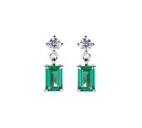 Orecchini Donna AMEN PRINCESS Rettangolare Verde in Argento 925 codice EREBV