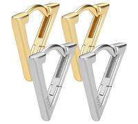 Orecchini Donna Anallergici Nichel Free Regalo Geometrici, 2 paia orecchini a triangolo, Orecchini per Donna Ragazze Ipoallergenico Orecchini Triangolo Oro Geometrici Orecchini Cartilagine per Donna