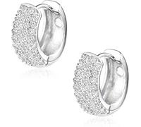Orecchini Donna Argento 925 a Cerchio Oro Placcato 14K/ Oro Bianco Cerchietti Pi