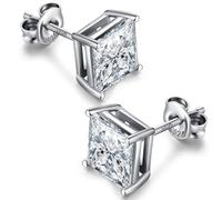 Orecchini Donna Argento 925 Brillantini Uomo Bottone Diamante Zircone Zirconi Orecchino