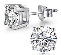 Orecchini Donna Argento 925 Brillantini Uomo Bottone Diamante Zircone Zirconi Orecchino 8mm