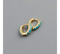Orecchini Donna Argento 925,Ciondolo Elegante Moderno, Creativo, Spesso, Intarsiato, Blu Turchese, Orecchini Ipoallergenici, con Cerniera, Cerchio Fine, Anello Senza Fine, Gioielli per Signora, Uomo