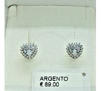 ORECCHINI DONNA ARGENTO 925 CUORE EGO ITALIANO,FORMA A CUORE CON ZIRCONI BIANCHI