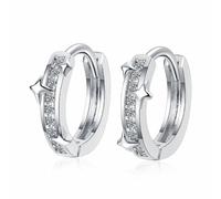 Orecchini Donna Argento 925 Orecchini Bambina Anallergici,1 Paio di Orecchini di Zircone Uomini Orecchini Argento Orecchini Cerchio Donna per Cartilage Tragus Helix 12mm