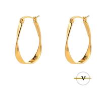 ORECCHINI DONNA ARGENTO 925 RODIATO ORO 18K FORMA OVALE DI 2,4 CM VINCENT PAUL