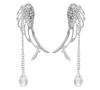 Orecchini Donna Argento Colore Angelo Ali Strass Nappa Catena Orecchini Clip Fascino 4 cm 1 Paio Creativo e utile Nice