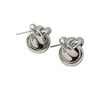 Orecchini Donna Argento Orecchini a cerchio geometrici per pendenti minimalisti, gioielli moderni astratti raffinati (Silver, One Size)
