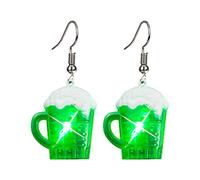 Orecchini Donna Argento Orecchini luminosi LED pendenti in plastica da donna lampeggianti Accessorio per costumi per ragazze della festa di San (F, One Size)
