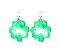 Orecchini Donna Argento Orecchini luminosi LED pendenti in plastica da donna lampeggianti Accessorio per costumi per ragazze della festa di San (C, One Size)