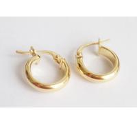 ORECCHINI DONNA CERCHIETTO CERCHIO CAMPANELLA ORO GIALLO 750 18KT EARRINGS GOLD