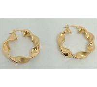 ORECCHINI DONNA CERCHIETTO CERCHIO INTRECCIATO ORO GIALLO 750 18KT GOLD EARRINGS