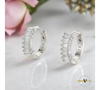 ORECCHINI DONNA CERCHIO CON ZIRCONI BIANCHI ARGENTO 925 ESTHER HUGGIES DIAMOND