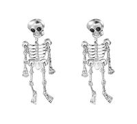 Orecchini Donna Cerchio Orecchini gotici di Halloween per donne, in lega, in stile scuro, perfetti per feste maschera e celebrazioni natalizie. (White3, 4x1. 5cm)