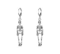 Orecchini Donna Cerchio Orecchini gotici di Halloween per donne, in lega, in stile scuro, perfetti per feste maschera e celebrazioni natalizie. (White2, 5x1cm)