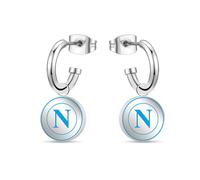 ORECCHINI DONNA CON PENDENTI NAPOLI IN ACCIAIO