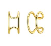 Orecchini Donna, Donna Oro Giallo 14K Orecchini Cuff Geometria