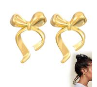 orecchini donna fiocco oro 14k placcati in acciaio inossidabile lucidi eleganti accessori regalo moda compleanno anniversario