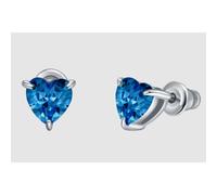 ORECCHINI DONNA IN ACCIAIO CON CUORE CRISTALLO BLU