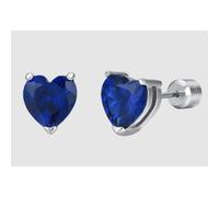 ORECCHINI DONNA IN ACCIAIO CON CUORI CRISTALLI BLU