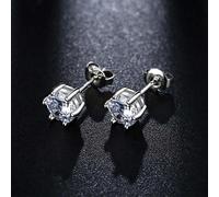 ORECCHINI DONNA IN ARGENTO 925 CON ZIRCONE COLORE DIAMANTE 6 mm VINCENT PAUL