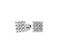 Orecchini Donna in Argento 925 e Zirconi taglio Princess NUOVO E ORIGINALE