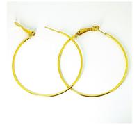 Orecchini Donna Luca Barra OK956 A Cerchio In Acciaio Dorato Diametro 53 mm