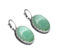 Orecchini Donna,Orecchini Pendenti In Giada Verde Vintage Con Intarsio Ciondolo Ovale Ciondola Orecchini Orecchini Con Pietre Preziose Gioielli In Stile Barocco Antico Regalo Per Ragazze Madre Mogli