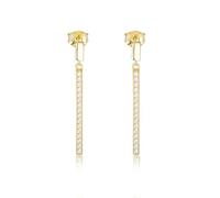 Orecchini Donna Oro 18K Vero 750, Oro giallo Orecchini Pendenti Donna Semplice con la moissanite