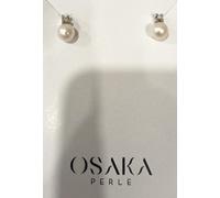 ORECCHINI DONNA ORO BIANCO 18KT 750 PERLA DIAMANTE BRILLANTE PUNTO LUCE SPOSA