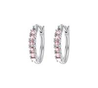 Orecchini Donna Oro Bianco E Diamante E Zaffiri, Orecchino Cerchio Pietre Colorate, Orecchini Donna Cerchio Regalo Compleanno Gioielli Orecchino Bambina Anallergici